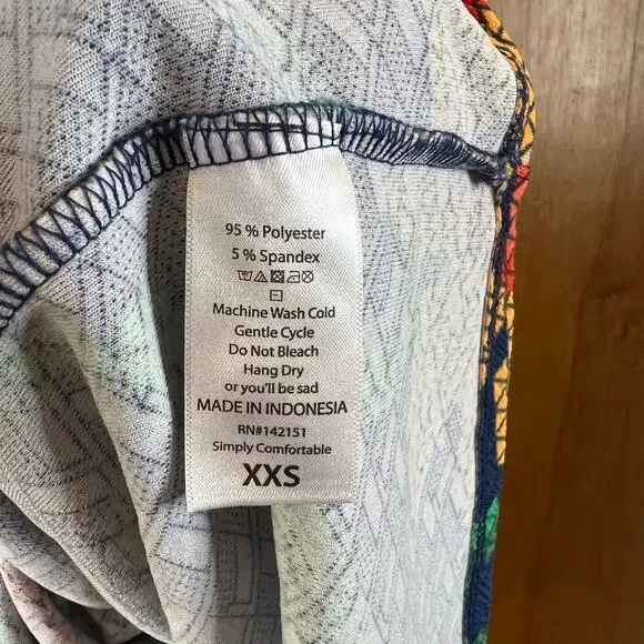 LULAROE | Amelia Dress Navy Sunflower‎ Short Sleeve Pockets Midi Stretchy XXS - Picture 9 of 10